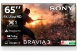 Sony BRAVIA 3 Series 164 cm (65 inches) 4K Ultra HD AI Smart LED Google TV K-65S30B (Black)