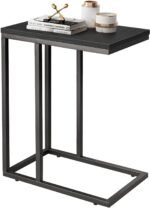 Star Work C Table - Couch Side Table That Slides Under for Living Room, Bedroom - Wide End Table for Sofa, Laptop, TV Tray (24"H x 19"W x 12"D, Black) - Engineered Wood
