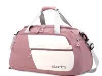 Storite Nylon 53 Cm Travel Duffle Bag for Women with Dry and Wet Pocket, Imported Multi Purpose Lightweight Waterproof Backpack Carry Luggage Bag with Shoe Compartment (Deep Pink, 53 x 23 x 24 cm)