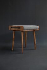 Streem Furniture Stool/Seat/Ottoman/Bench in Solid Sheesham Wood Stool with Cushion | Sitting Chair with Handle, Brown