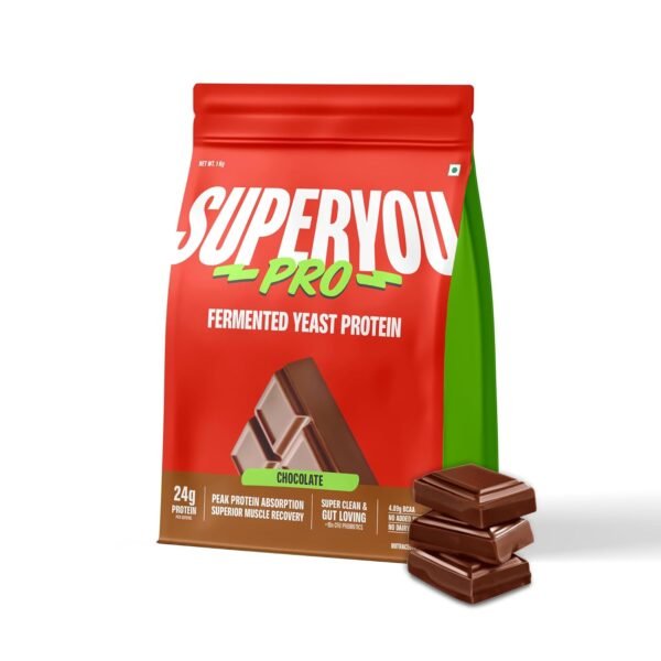 Superyou Pro Fermented Yeast Protein Isolate 1kg | 24g Protein| Chocolate | Higher Absorption than Plant Protein | Superior Muscle Recovery | Gut Friendly | Vegan Protein | PDCAAS of 1