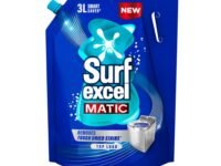 Surf Excel Matic Top Load Liquid Detergent 3L Refill Pouch, Specially designed to remove Tough Dried Stains, 1st time in Washing Machine