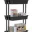 Swag BRUZZLINE 3-Tier Steel Kitchen Storage Trolley Rack with Caster Wheels Rolling Cart Metal Utility Space Saving Home Storage Organizer Racks and Self with Wheel (multicolour)
