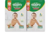 TEDDYY Easy Baby L Size Diaper Pant Style | 124 Count (Large) | 9–14 kg (Pack of 2) | Long Protection Hours| Anti-Bacterial | Airy Breathable Fit | Rapid Soaker Channels with Wetness Indicator