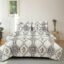 THE HOME STYLE Cotton Feel Glace Cotton Elastic Fitted Printed Double Bed King Size Bedsheet With 2 Pillow Cover 300 TC Fits Upto 8 Inches Mattress (72"X72", Breeze Pearl)