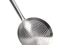 THW® Stainless Steel Round Skimmer, Mandarin Pasta Strainer 11-Inch Diameter