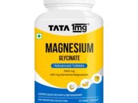 Tata 1mg Magnesium Glycinate Tablets |2000mg | High Absorption Chelated form for Muscle Recovery, Sleep & Nerve Health | 2000mg Per Serving – 120 Veg Tablets