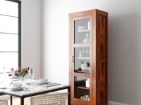 The Attic Victoria Kitchen Cabinet Multipurpose Cabinet for Bedroom Living Room Study bar, Solid Wood Bookshelf/Kitchen Cabinet, Honey Matte Finish