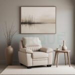 Torque - Jett 1 Seater Sofa Chair (Beige) | Comfortable One Person Fabric Sofa 1 Seater Couch for Studio New Home Festival Gift | 1 Year Warranty