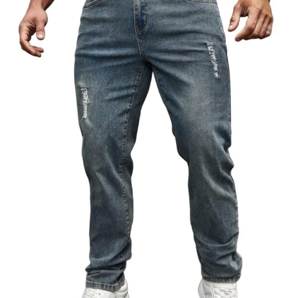 URBAN POCKETS Jeans for Men | Distressed Denim Pants with Slim Tapered Fit & Washed Look (Comfort-Tarry-U06-U07)