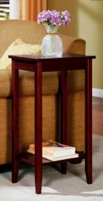 Umark Tall End Table | Long Table with Lower Self | Sheesham Wood Table for Home Decor | Natural Brown Finish
