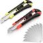 Umi. Multicolor Plastic Body Auto Lock Paper Cutter Blade For Office/Home/School Purpose (Pack Of 2, 18 Mm Cutter With Rubbered Handle)