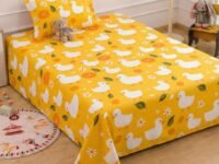 VAS COLLECTIONS Printed Single Bedsheet 180 TC Microfiber | Soft & Lightweight Bed Sheet with 1 Pillow Cover | Cute Printed Design for Kids & Couples | Size 60 x 90 Inches (Kid_Duck_Print)