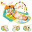 VEBETO Play Gym for Babies 0 to 12 Months (1 Year Warranty) Musical Piano Keyboard Activity Play Mat for Kids Newborn Fitness Rack Hanging Rattles Lights Tunes Music for Baby Boys Girls