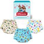 VParents Padded Underwear for Babies and Toddlers with 3 Layers of Cotton Padding Potty Training Pull Up & Diaper-Free Time (3-4 Years) PO3 Fruit, Car & Heart Multicolour