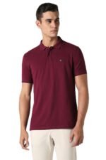 Van Heusen Men's Cotton Solid Regular Fit Collar Polo T-Shirt