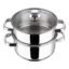 Vinod 2 Tier Stainless Steel Idli Steamer for Kitchen with Glass Lid - 18 cm | 2.5 mm Thick Base | Modak, Momo, Idiyappam, Vegetable, Puttu Maker and Steamer| Induction Base - 2 Year Warranty | Small