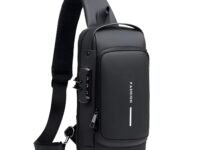 Waterproof Polyester Slim Unisex Crossbody Sling Bag Chest Backpack Men's Shoulder Bag, Leisure Travel Handbag, Hard Shell Anti-Theft Chest Bag