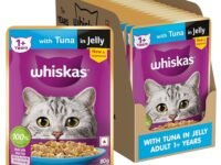 Whiskas Wet Cat Food for Adult Cats (1+Years), Tuna in Jelly Flavour, 80g (Pack of 14)
