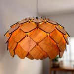 Wooden Hanging lamp for Living Room | Rattan Hanging lamp for Drawing Room | Cane Pendant Light for Home Decoration | Wicker Pendant lamp (Bulb Included)