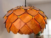 Wooden Hanging lamp for Living Room | Rattan Hanging lamp for Drawing Room | Cane Pendant Light for Home Decoration | Wicker Pendant lamp (Bulb Included)