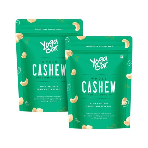YogaBar Premium Cashews 1kg(500gxPack of 2)|Whole 320 Kaaju|100% Natural King Size Crunchy Kaju|Premium Nuts & Dry Fruits|Rich in Fibre,Vitamin E,K,B6|Boost Immunity|Healthy Snacks|Dry Fruit Gift Pack