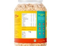 Yogabar 100% Rolled Oats 2kg Combo, 1kg Jar + 1kg Pouch | Gluten-Free, High-Fibre Wholegrain Oats | Nutritious Breakfast Cereal, Easy-to-Cook