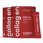 YourHappyLife Reglow 8000mg Wellnex Marine Collagen Peptide Supplement Powder For Women & Men| Type 1 & 3 For Healthy Skin, Hair & Nails |Glutathione, NAC, Biotin, Hyaluronic Acid -500gm, Passionfruit