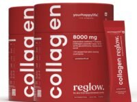 YourHappyLife Reglow 8000mg Wellnex Marine Collagen Peptide Supplement Powder For Women & Men| Type 1 & 3 For Healthy Skin, Hair & Nails |Glutathione, NAC, Biotin, Hyaluronic Acid -500gm, Passionfruit