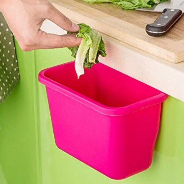 Zollyss Plastic Hanging Kitchen Cabinet Small DustBin | Open-Top Garbage Can Rubbish Container | Dustbin for Home Kitchen | Random Colors | Quick Waste Disposal while Cooking
