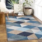 ishro home 5x7 Feet 3D Jet Multi Printed Carpet Rug Runner and Carpets for Bedroom/Living Area/Home with Anti Slip Backing (Crystals, 5x7 fts)