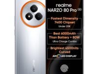 realme NARZO 80 Pro 5G (Speed Silver,12GB+256GB) | Segment's 1st MediaTek Dimensity 7400 Chipset | 6000mAh Titan Battery + 80W Ultra Charge | 4500nits HyperGlow Esports Display | IP69 Waterproof