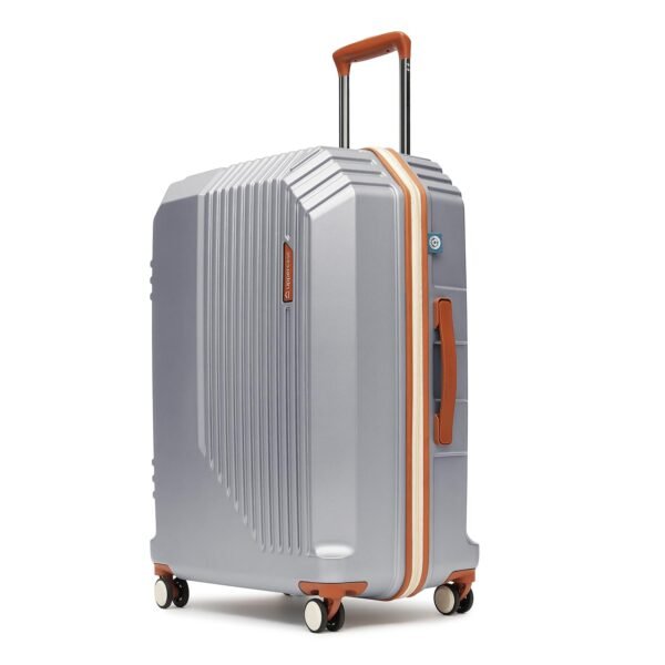 uppercase Vector (Large) 75cm, Check-in Sustainable Trolley Bag, Hardsided Anti-Scratch 8 Wheel Double Spinner Luggage, TSA Lock & Anti-Theft Zippers, Suitcase for Unisex, 2000 Days Warranty (Silver)