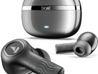 Boat Nirvana Ion ANC, Active Noise Cancellation(~32dB), 120Hrs Battery, App Support, Crystal Bionic Sound, 4Mics ENx, v5.3 Bluetooth TWS in Ear Earbuds Wireless Earphones with mic (Crystal Black)