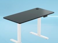 The Sleep Company - AeroPlus Electric Height Adjustable Desk | Ergonomic Work from Home Table | 4 Memory Presets | 2 Years Warranty | 1600 x 700 Thick Top | Free Installation | Black & White