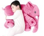 DearJoy Big Size Fibre Filled Stuffed Animal Elephant Soft Toy for Kids of Plush Hugging Soft Toy for Kids boy Girl Birthday Gift (60 cm, Pink Color, 1 Year Above)