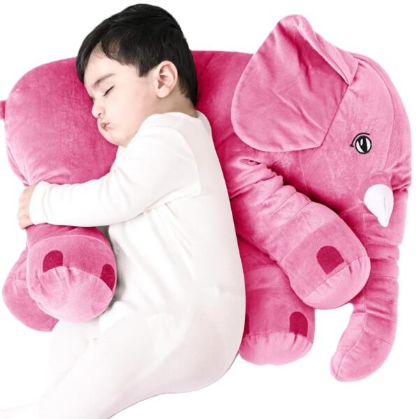 DearJoy Big Size Fibre Filled Stuffed Animal Elephant Soft Toy for Kids of Plush Hugging Soft Toy for Kids boy Girl Birthday Gift (60 cm, Pink Color, 1 Year Above)