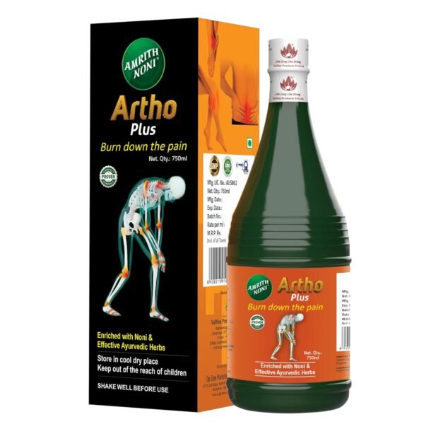 Amrith Noni Artho Plus Juice 750ml | Ayurvedic Joint Pain Relief | 13-Herb Anti-Inflammatory Formula | For Knee Pain, Arthritis, Back Pain & Stiffness | No Added Sugar