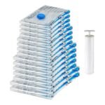 amazon basics Vacuum Compression Storage Bags with Hand Pump - 15-Pack (2 X-Jumbo, 5 Jumbo, 4 Large, 4 Medium)