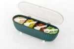 4 Compartments Seasoning Box With Lid, Storage Container, Cover and Serving Spoons, Kitchen Condiment Jars, Plastic Set (MultiColor / 1 Pcs)