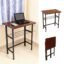ANEXO Metal Folding Computer Work from Home Table for Laptop Study Office Foldable Desk (Mahogany with Tray)