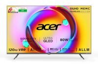 Acer 139 cm (55 inches) Super Series 4K Ultra HD Smart QLED Google TV AR55QDXGU2875AT (Black)