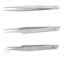 Alis Curved, Straight and Plucker Tweezer Set of 3 Eyebrow Tweezer Set - Great Precision for Facial Hair, Ingrown Hair, Splinter and Blackhead Remover