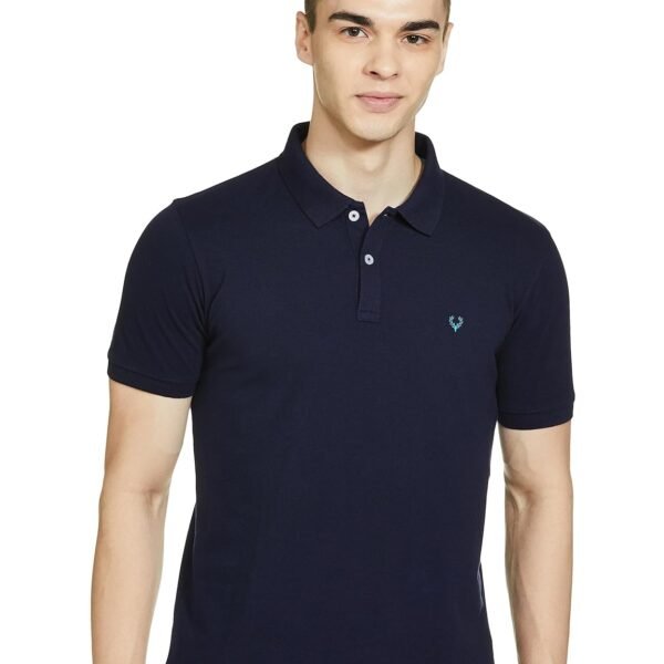 Allen Solly Men’s Polo T‑Shirt | Comfortable Rich Cotton Blend, Band Collar, Regular Fit | Stylish & Premium All Day Wear