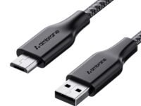 Ambrane Unbreakable 60W / 3A Fast Charging 1.5m Braided Micro USB Cable for Smartphones, Tablets, Laptops & Other Micro USB Devices, 480Mbps Data Sync, Quick Charge 3.0 (RCM15, Black)