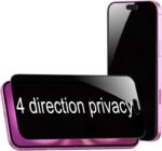 Anti-Spy 4-Way 360° True Privacy Tempered Glass Militry-Grade Protector for iPhone 16,Case Friendly, 9H Hardness, Easy Installation