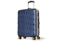 Aristocrat Comet Check-in Trolley Bag 66cm | Medium | Hard Luggage| Smooth 8-Wheel Suitcase| Combination Lock with Sturdy Zipper | Full Fabric Convipack | 3-Year International Warranty (Blue)