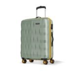 Aristocrat Comet Check-in Trolley Bag 76cm | Large | Hard Luggage| Smooth 8-Wheel Suitcase| Combination Lock with Sturdy Zipper | Full Fabric Convipack | 3-Year International Warranty (Green)
