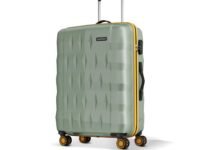 Aristocrat Comet Check-in Trolley Bag 76cm | Large | Hard Luggage| Smooth 8-Wheel Suitcase| Combination Lock with Sturdy Zipper | Full Fabric Convipack | 3-Year International Warranty (Green)