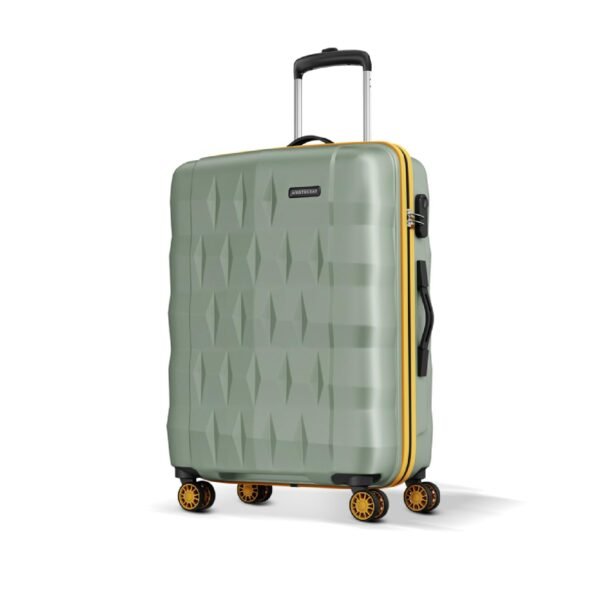 Aristocrat Comet Check-in Trolley Bag 76cm | Large | Hard Luggage| Smooth 8-Wheel Suitcase| Combination Lock with Sturdy Zipper | Full Fabric Convipack | 3-Year International Warranty (Green)